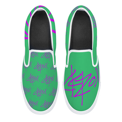 Slip on Green and Pink