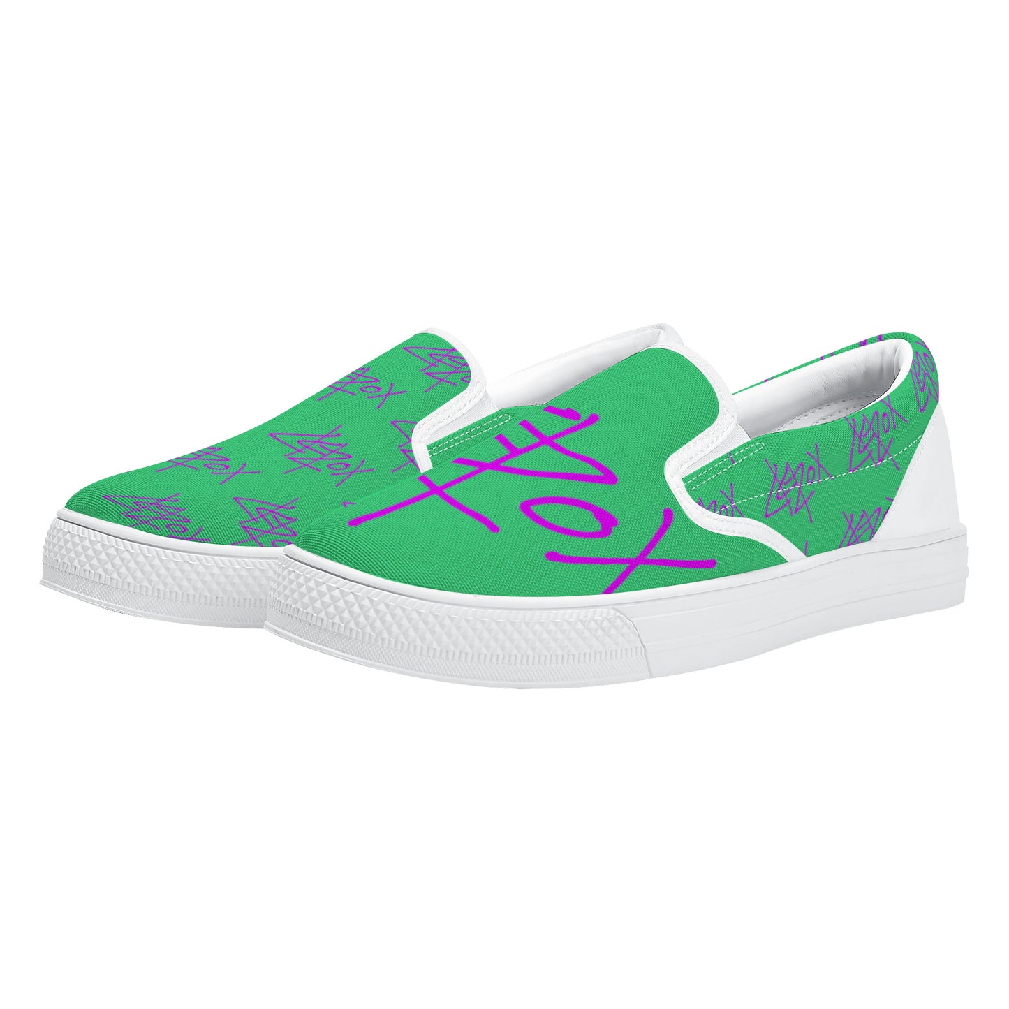 Slip on Green and Pink