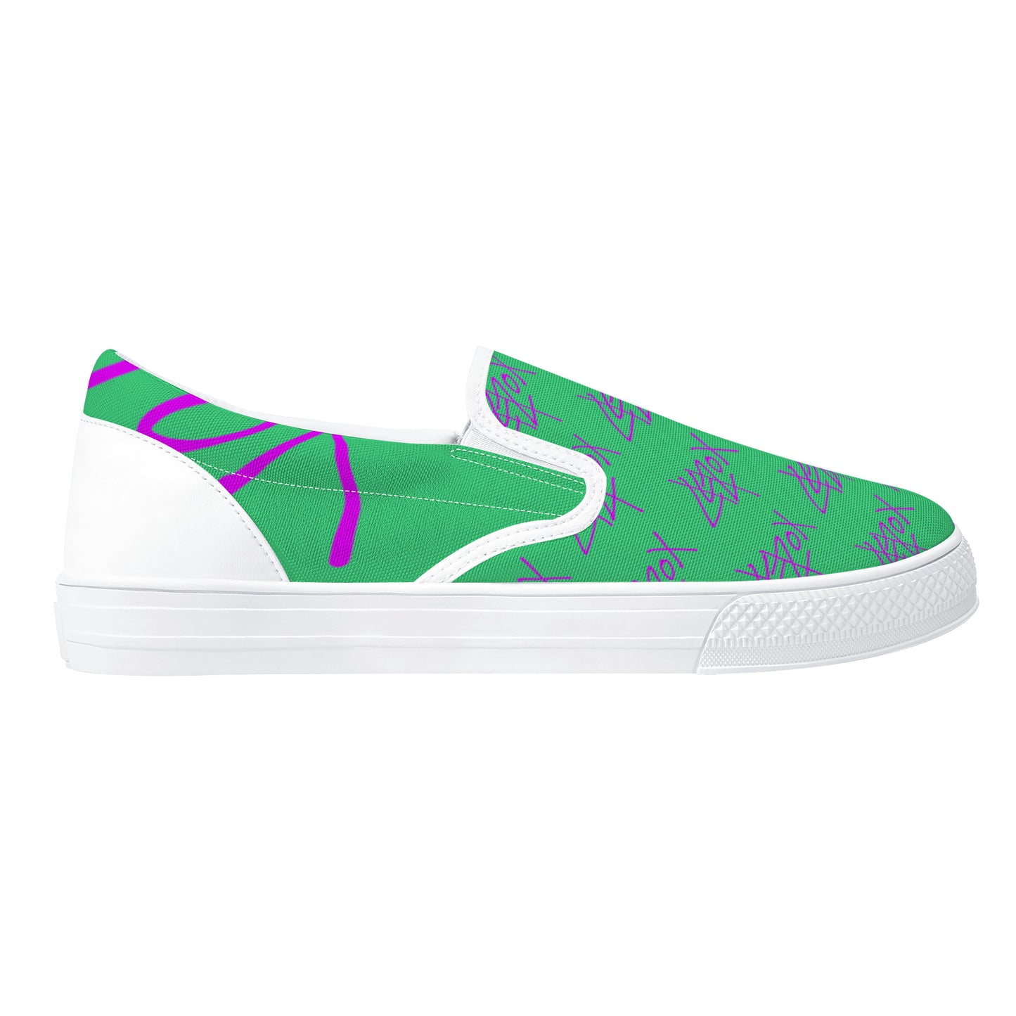 Slip on Green and Pink